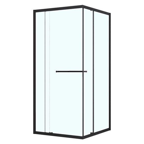 AZARIO Душевое ограждение MONAKO 1000х1000х1950 сдвижная дверь, прозрачное стекло 6 мм, профиль черный матовый (AZ-L47-100-MB-CL) AZ-L47-100-MB-CL
