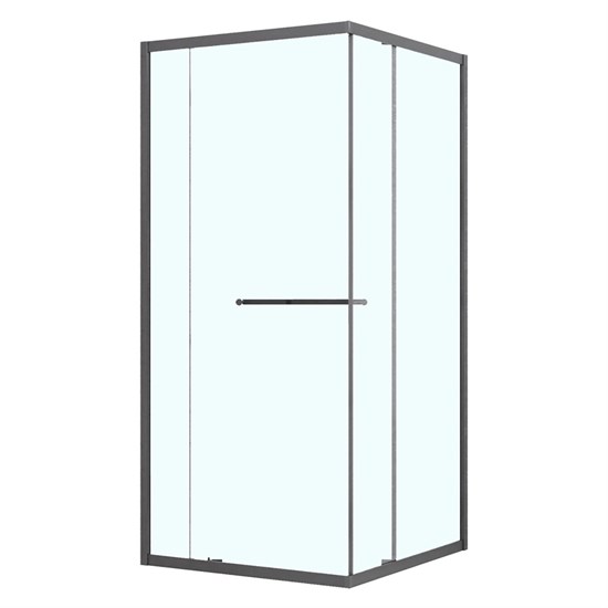 AZARIO Душевое ограждение MONAKO 900х900х1950 сдвижная дверь, прозрачное стекло 6 мм, профиль графит матовый (AZ-L47-90-MGR-CL) AZ-L47-90-MGR-CL