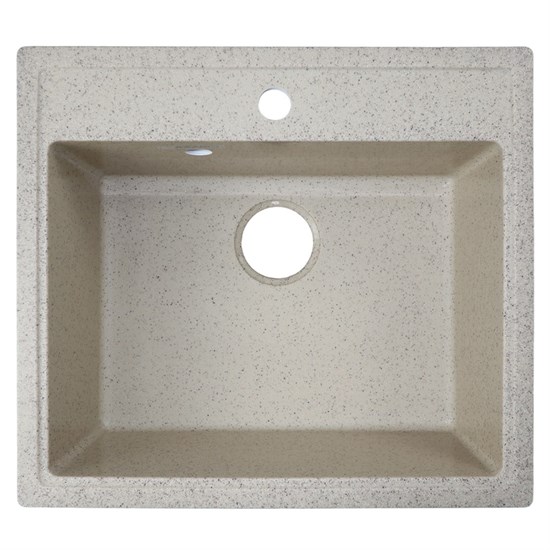 AZARIO Кухонная мойка Onda 565x505x200 искусственный мрамор, сифон в комплекте, цвет песочный (CS00105222) CS00105222