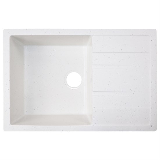 AZARIO Кухонная мойка Rio 750x505x185 искусственный мрамор, с "крылом", сифон в комплекте, цвет белый крап (CS00105231) CS00105231