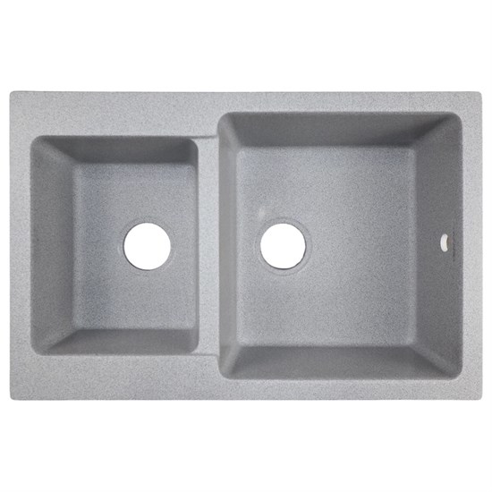 AZARIO Кухонная мойка Ostin 770x510х210 искусственный мрамор, двойная, сифон в комплекте, цвет серый (CS00105243) CS00105243