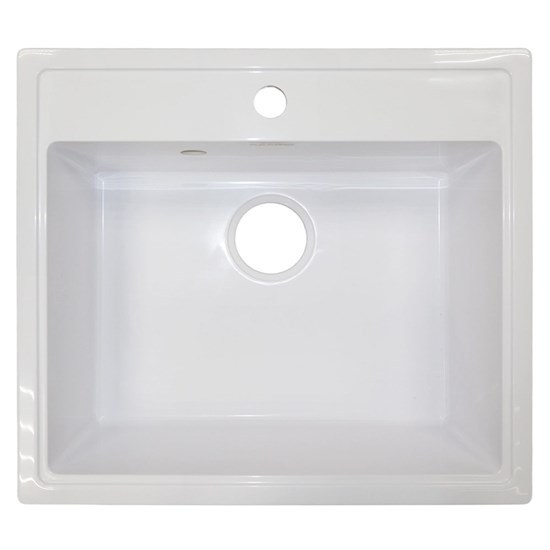 AZARIO Кухонная мойка Onda 565x505x200 искусственный мрамор, сифон в комплекте, цвет белый (CS00105221) CS00105221