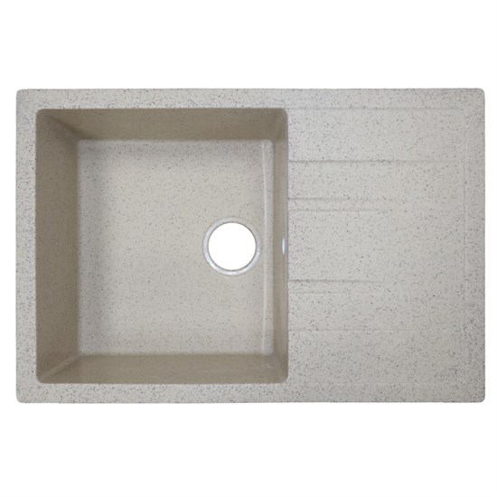 AZARIO Кухонная мойка Rio 750x505x185 искусственный мрамор, с "крылом", сифон в комплекте, цвет песочный (CS00105228) CS00105228