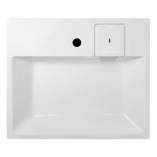 AZARIO Раковина SHARP NEW 600х500х90 литьевой мрамор, сифон в комплекте, белый (CS00105718) CS00105718