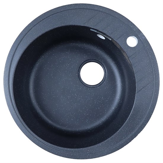 AZARIO Кухонная мойка Solo 505x505x190 искусственный мрамор, сифон в комплекте, цвет черный (CS00105237) CS00105237