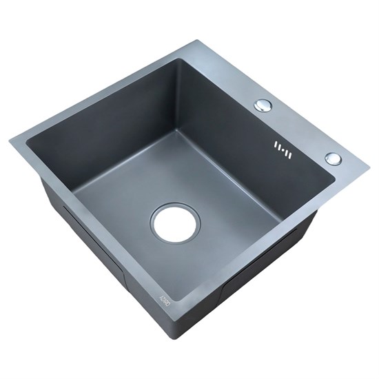 AZARIO Кухонная мойка NICOLE 500х500х220 нержавеющая сталь, в комплекте сифон, диспенсер, коландер, серая соты (AZG5050H) AZG5050H