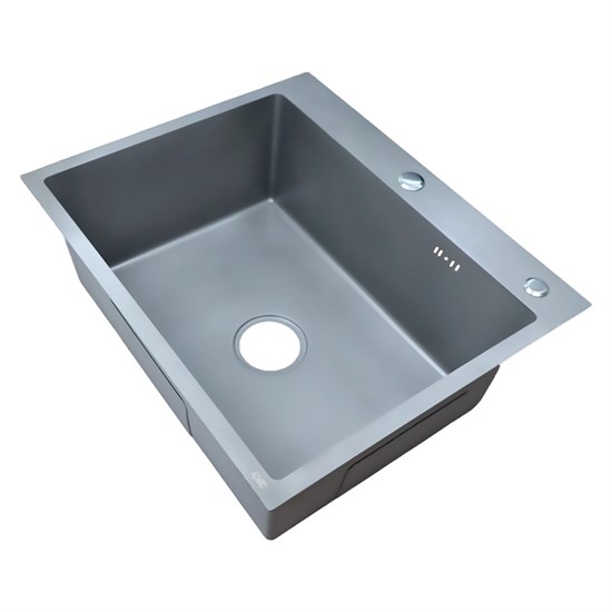 AZARIO Кухонная мойка NICOLE 600х500х220 нержавеющая сталь, в комплекте сифон, диспенсер, коландер, серая соты (AZG6050H) AZG6050H