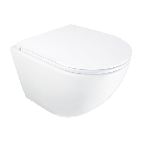 AZARIO Унитаз подвесной ADAGIO 360х485х365 безободковый, система смыва "Скрытое Торнадо", с быстросъемным сиденьем "Микролифт" (AZ-5177T-WHT) AZ-5177T-WHT