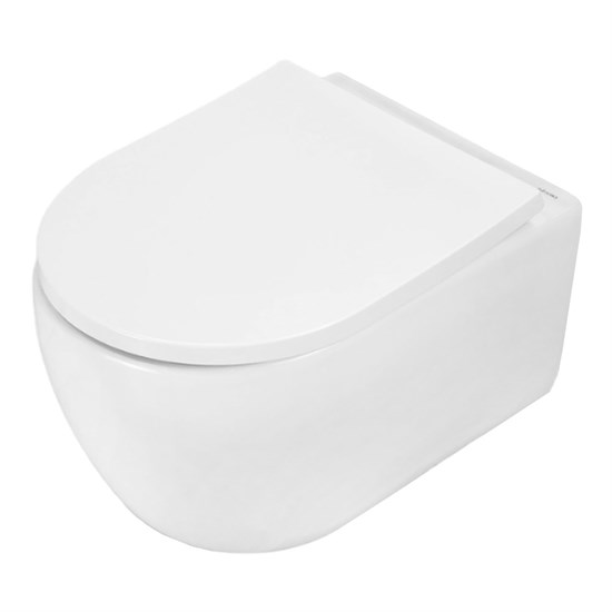AZARIO Унитаз подвесной Rime 490х360х360 безободковый, система смыва "Скрытое Торнадо", в комплекте с быстросъемным сиденьем "Микролифт" (AZ-1683WHD) AZ-1683WHD
