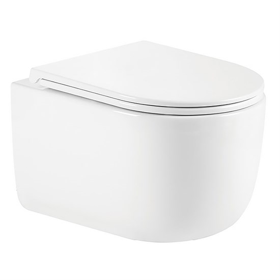 AZARIO Унитаз подвесной SERENATA 360х485х35 безободковый, система смыва "Скрытое Торнадо", с быстросъемным сиденьем "Микролифт" (AZ-5101T-WHT) AZ-5101T-WHT