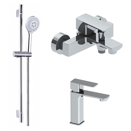 AZARIO Набор смесителей 3 в 1 для ванны CADEO, хром (AZ-15940501+AZ-15944501+AZ-15782010) AZ-15940501+AZ-15944501+AZ-15782010