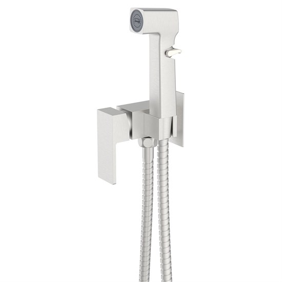 AZARIO Гигиенический душ Graves со смесителем, керамический картридж, скрытый монтаж, шланг 150 см, сатин (AZ-KFX03BN) AZ-KFX03BN