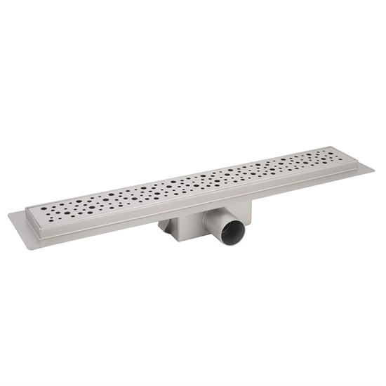 AZARIO Душевой лоток 550 мм, D40(50), металлическая перфорированная решетка, металлический желоб, комбинированный затвор (AZT2PT20550) AZT2PT20550