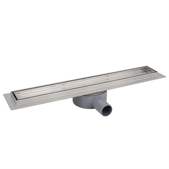 AZARIO Душевой лоток 550 мм, D40(50), решетка из нержавеющей стали "под плитку", металлический желоб, поворот 360°, комбинированный затвор (AZT3TILE550) AZT3TILE550