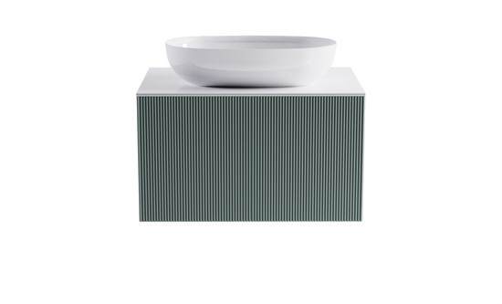 ASTRA-FORM Тумба подвесная М-40 70см 1ящ цв NCS S 3005-b80g мат/.волна, раковина Атрия бел гл., столешница Solid бел гл. 4631177713491