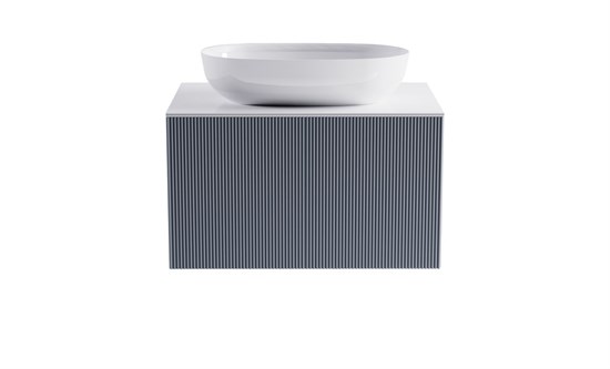 ASTRA-FORM Тумба подвесная М-40 70см 1ящ цв NCS S 3005-R80B мат./волна, раковина Атрия бел гл., столешница Solid бел гл. 4631177713507