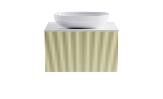 ASTRA-FORM Тумба подвесная М-40 80см 1ящ цв RAL1013 мат./волна, раковина Атрия бел гл., столешница Solid бел гл. 4631177713576