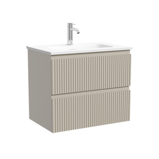 SANCOS Тумба подвесная Snob R 590х390х500, c двумя ящиками оснащенными доводчиками, Beige Soft , арт.SNR60/39CE SNR60/39CE