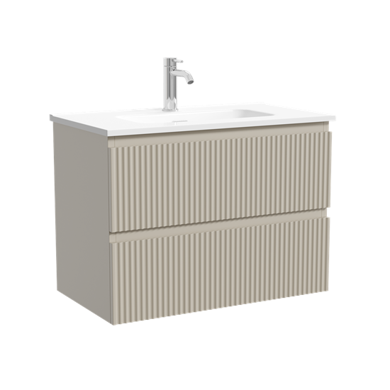 SANCOS Тумба подвесная Snob R 690х390х500, c двумя ящиками оснащенными доводчиками, Beige Soft , арт.SNR70/39CE SNR70/39CE