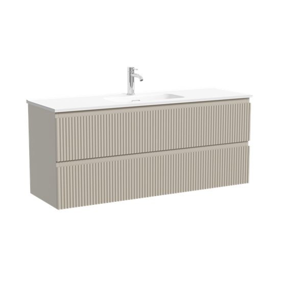 SANCOS Тумба подвесная Snob R 1195х390х500, c двумя ящиками оснащенными доводчиками, Beige Soft , арт.SNR120/39CE SNR120/39CE