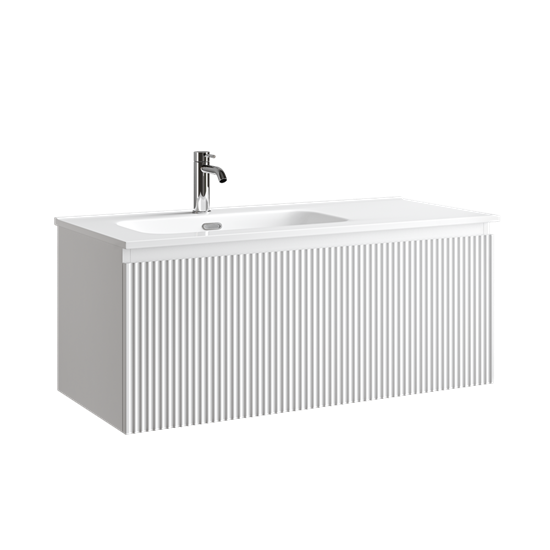 SANCOS Тумба подвесная Snob R 1.0 995х445х406, c одним ящиком оснащенным доводчиками, Bianco , арт.SNR1.0100LW SNR1.0100LW