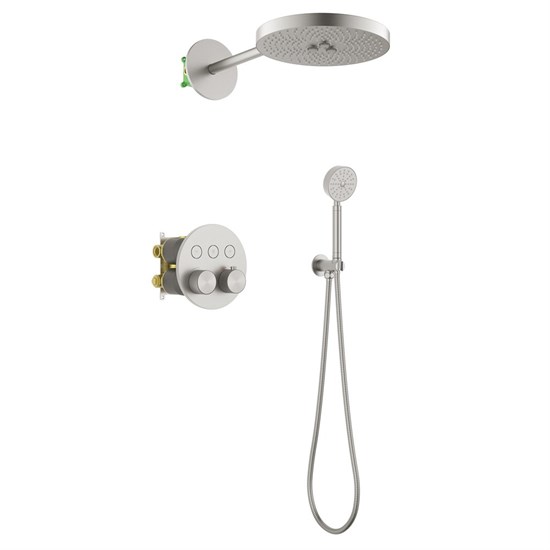 TIMO Душевая система встроенная с термостатом Saona никель (SX-2308/13SM) SX-2308/13SM