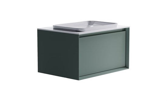 ASTRA-FORM Тумба подвесная Фрейм  80 с 1ящ NCS S 3005-b80g мат. с раковиной Антарес бел гл. и столешницей Solid бел гл. 4631177713804