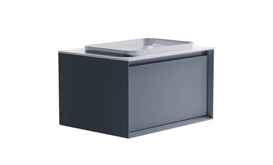 ASTRA-FORM Тумба подвесная Фрейм  80 с 1ящ NCS S 3005-R80B мат.с раковиной Антарес бел гл. и столешницей Solid бел гл. 4631177713811