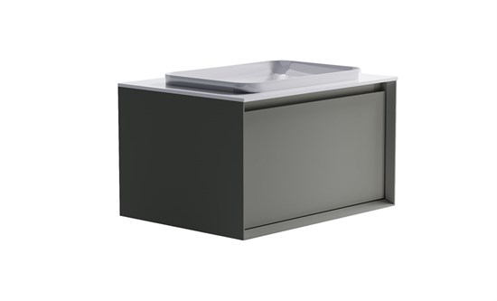 ASTRA-FORM Тумба подвесная Фрейм  80 с 1ящ NCS S 3502-y мат. с раковиной Антарес бел гл. и столешницей Solid бел гл. 4631177713828