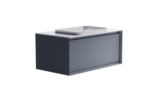 ASTRA-FORM Тумба подвесная Фрейм  90 с 1ящ NCS S 3005-R80B мат. с раковиной Антарес бел гл. и столешницей Solid бел гл. 4631177713873