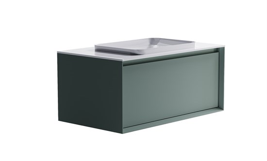 ASTRA-FORM Тумба подвесная Фрейм  100 с 1ящ NCS S 3005-b80g мат. с раковиной Антарес бел гл. и столешницей Solid бел гл. 4631177713927