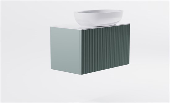 ASTRA-FORM Тумба подвесная М-40 Slim 70см 1ящ NCS S 3005-B80G мат./волна, раковина Атрия бел гл., столешница Solid бел гл. 4631177714467