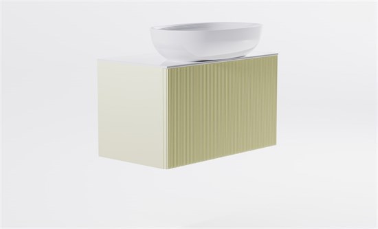 ASTRA-FORM Тумба подвесная М-40 Slim 70см 1ящ RAL1013 мат./волна, раковина Атрия бел гл., столешница Solid бел гл, 4631177714498