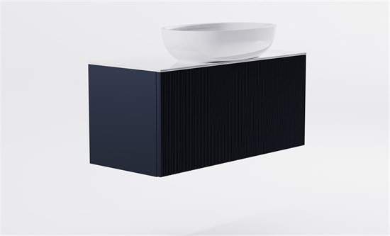 ASTRA-FORM Тумба подвесная М-40 Slim 100см 1ящ RAL7024 мат./волна, раковина Атрия бел гл., столешница Solid бел гл. 4631177714689