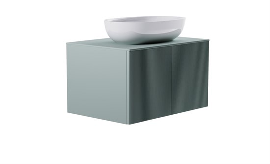 ASTRA-FORM Тумба подвесная М-40 70см 1ящ NCS S 3005-b80g мат./волна, раковина Атрия бел гл, столешница Solid в цвете 4631177714719