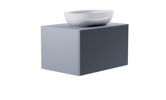 ASTRA-FORM Тумба подвесная М-40 70см 1ящ NCS S 3005-R80B мат./волна, раковина Атрия бел гл, столешница Solid в цвете 4631177714726