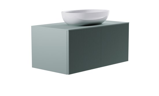 ASTRA-FORM Тумба подвесная М-40 90см 1ящ NCS S 3005-b80g мат./волна, раковина Атрия бел гл, столешница Solid в цвете 4631177714832