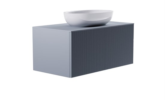 ASTRA-FORM Тумба подвесная М-40 90см 1ящ NCS S 3005-R80B мат./волна, раковина Атрия бел гл, столешница Solid в цвете 4631177714849