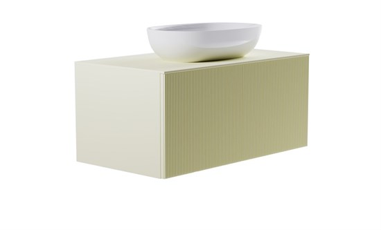 ASTRA-FORM Тумба подвесная М-40 100см 1ящ RAL1013 мат./волна, раковина Атрия бел гл, столешница Solid в цвете 4631177714917