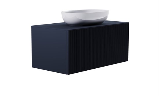 ASTRA-FORM Тумба подвесная М-40 100см 1ящ RAL7024  мат./волна, раковина Атрия бел гл, столешница Solid в цвете 4631177714924