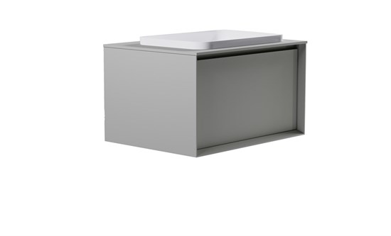 ASTRA-FORM Тумба подвесная Фрейм 80см 1ящ NCS S 3502-y мат., раковина Антарес бел гл, столешница Solid в цвете 4631177715266