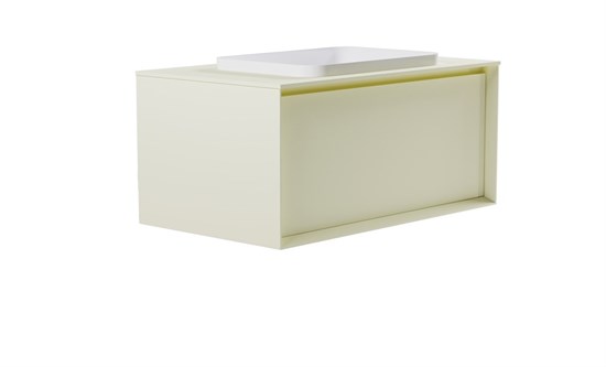 ASTRA-FORM Тумба подвесная Фрейм 90см 1ящ RAL1013 мат., раковина Антарес бел гл, столешница Solid в цвете 4631177715334