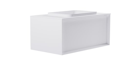 ASTRA-FORM Тумба подвесная Фрейм 100см 1ящ  белый мат., раковина Антарес бел глянц, столешница Solid белый мат. 4631177715419