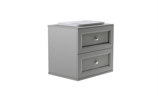 ASTRA-FORM Тумба подвесная Классик 80см 2ящ NCS S 3502-Y мат., раковина Ретро бел глянц, столешница Solid в цвете 4631177715747