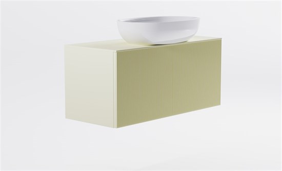 ASTRA-FORM Тумба подвесная М-40 Slim 100см 1ящ RAL1013 мат./волна, раковина Атрия бел гл, столешница Solid в цвете 4631177716119