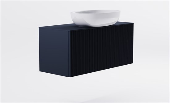 ASTRA-FORM Тумба подвесная М-40 Slim 100см 1ящ RAL7024 мат./волна, раковина Атрия бел гл, столешница Solid в цвете 4631177716126