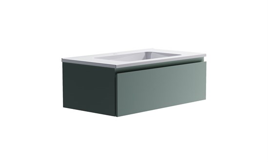 ASTRA-FORM Нижний шкаф Альфа 90 с 1 ящиком зеленый (NCS S 3005-B80G матовый) +  Раковина "Альфа 90" 03060006ncss3005-b80g+04010008