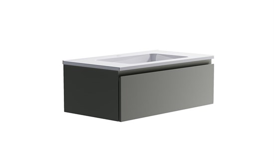 ASTRA-FORM Нижний шкаф Альфа 90 с 1 ящиком серо-бежевый (NCS S 3502-Y матовый) +  Раковина "Альфа 90" 03060006ncss3502-y+04010008