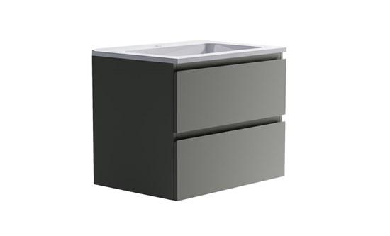 ASTRA-FORM Нижний шкаф Альфа 70 с 2 ящиками серо-бежевый (NCS S 3502-Y матовый) + Раковина "Альфа 70" 03060004ncss3502-y+04010006