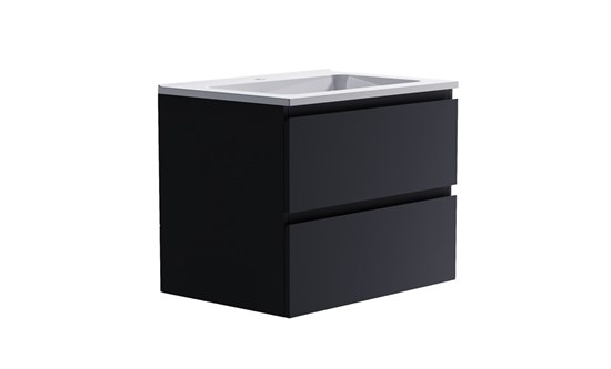 ASTRA-FORM Нижний шкаф Альфа 70 с 2 ящиками темно-серый (RAL7024 матовый) + Раковина "Альфа 70" 03060004ral7024+04010006